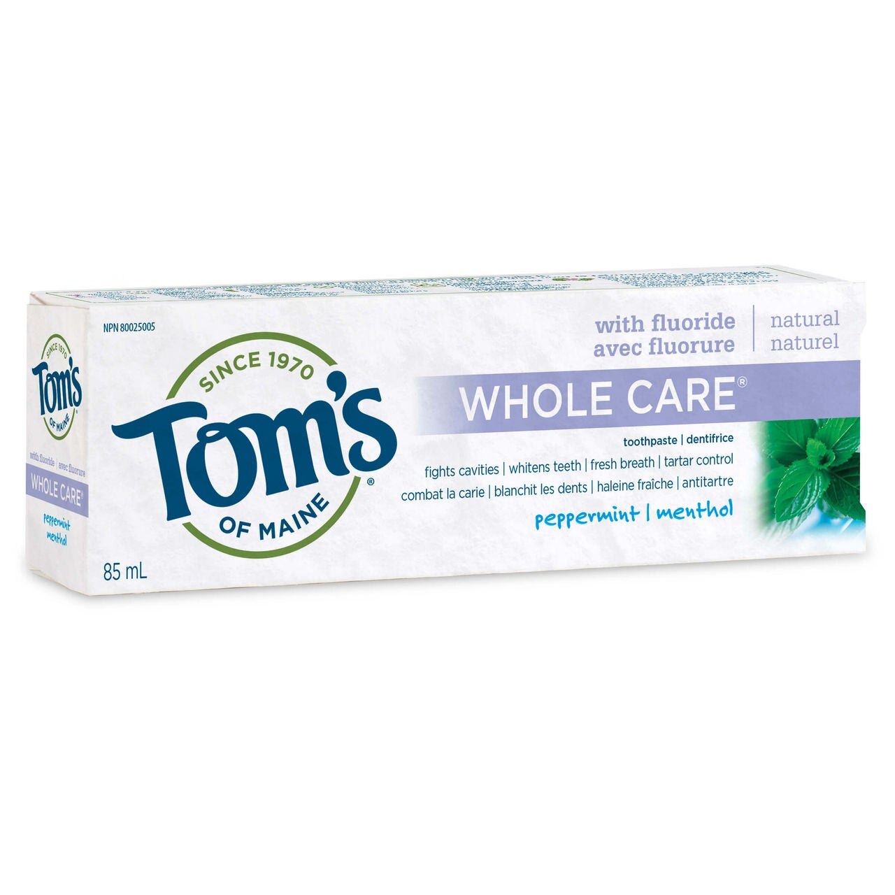 Whole Care Peppermint Natural Fluoride Toothpaste