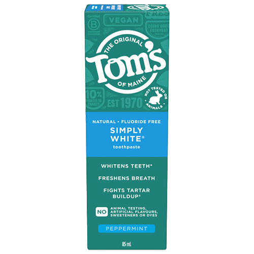 Dentifrice naturel sans fluorure Simply White, Menthe poivrée