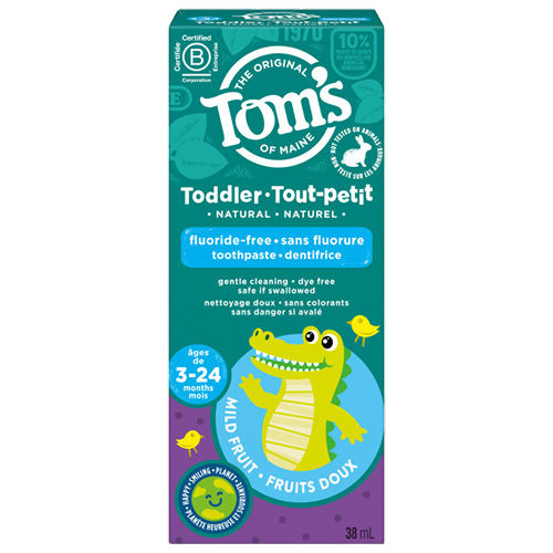 Fluoride-Free Toddler Training Natural Toothpaste, Mild Fruit