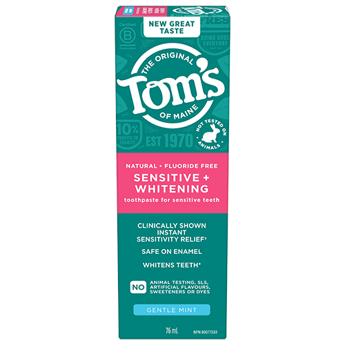 PureActiv Sensitive + Whitening Fluoride Free Natural Toothpaste, Calming Mint